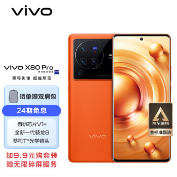 vivo X80 Pro 8GB+256GB 旅程 新一代骁龙8 自研芯片V1+ 蔡司T*光学镜头 双电芯80W闪充 超声波指纹 5G手机