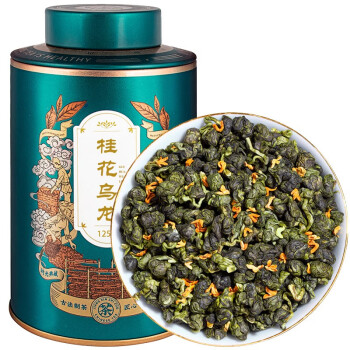 御龙韵桂花乌龙茶2022新茶铁观音春茶窨制桂花乌龙茶叶浓香型散罐装 125克 * 1罐