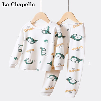 LA CHAPELLE MINI拉夏贝尔男童秋衣秋裤儿童内衣套装纯棉春秋全棉中小童男孩睡衣棉 呆萌恐龙 120母婴玩具类商品-全利兔-实时优惠快报