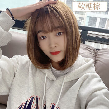 流行发型学生女,2021年流行的发型长发 假发女短发bobo波波头学生圆脸全头套逼真修脸整顶网红锁骨假发套软糖