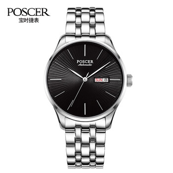 宝时捷(poscer)手表 钢带机械表商务女士手表情侣表51009l.wwb