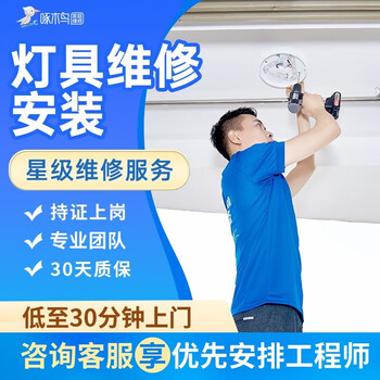 啄木鸟家庭维修 啄木鸟维修灯具维修安装上门服务预付款吸顶灯平板灯呼吸灯LED灯水晶灯插座安装维修上门服务家政保洁 灯具安装全利兔-实时优惠快报