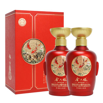 金六福 中国福酒 粮食酒 喜宴婚宴酒 商务送礼酒 50.8度金六福上品（500mL*2瓶）食品类商品-全利兔-实时优惠快报