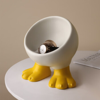 贝汉美（BHM）创意轻奢陶瓷入户玄关放钥匙收纳摆件客厅鞋柜家居装饰品摆设 小鸭子