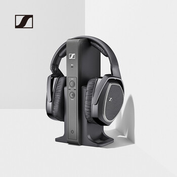 森海塞尔（Sennheiser）RS175U 无线耳机 环绕声低音增强 100米传输范围 家庭影音娱乐耳机 黑色