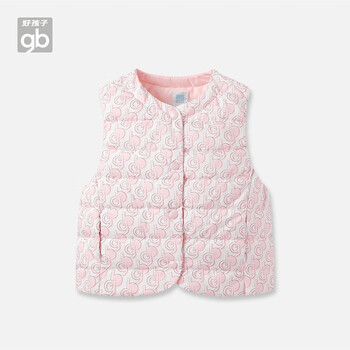 gb 好孩子 童装儿童男童女童羽绒马甲背心防寒保暖 粉红 100cm全利兔-实时优惠快报