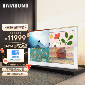 三星（SAMSUNG）65英寸 Frame画壁系列 超薄 QLED量子点 4K超高清 AI语音 蓝光护眼 艺术电视QA65LS03AAJXXZ