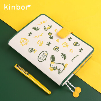 kinbor 可爱手账本/A5刺绣款记事本/创意文具笔记本子-瑞比莉布的花园DT51070