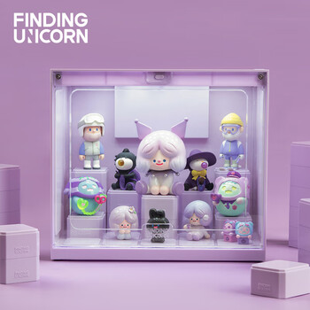 FINDING UNICORN 寻找独角兽 盒心玩家手办展示收纳亚克力盒墙 紫色全利兔-实时优惠快报