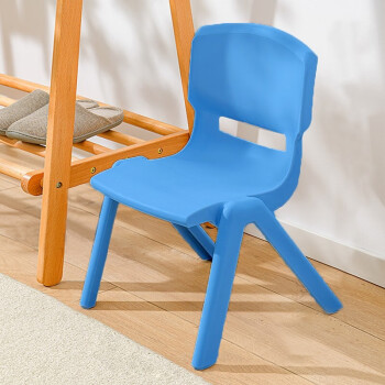 SPACEXPERT 塑料儿童椅子靠背椅幼儿园儿童座椅多功能家用简易餐椅洗澡椅子 蓝色 单个装