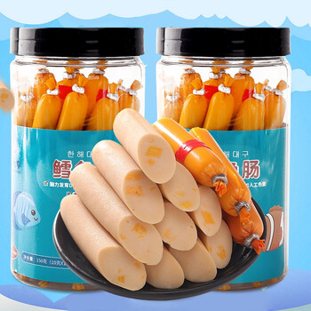 鳕鱼肠营养零食儿童美味鱼肠火腿肠小零食即食休闲办公1503罐10g15支