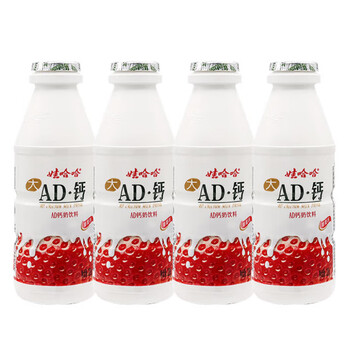 京喜特价、概率券：娃哈哈AD钙奶草莓味220g*4瓶（一排）乳酸菌饮料 散装食品类商品-全利兔-实时优惠快报