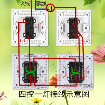 四控一灯 一套(4个开关)白