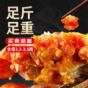 圣堂名钳 大闸蟹鲜活螃蟹全母蟹3.2-3.5两 8只去绳足重生鲜海鲜水产礼盒食品类商品-全利兔-实时优惠快报