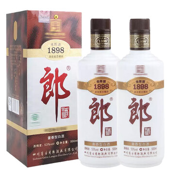 郎酒 53度 老郎酒1898 酱香型白酒 2011产 小盒 500mlx2瓶【图片 价格