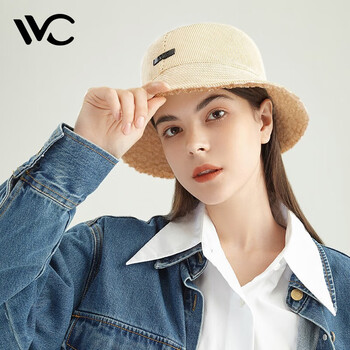 VVC 渔夫帽女潮流春秋帽子女运动户外渔夫双面遮阳防风帽 米白/摩卡棕服饰鞋包类商品-全利兔-实时优惠快报