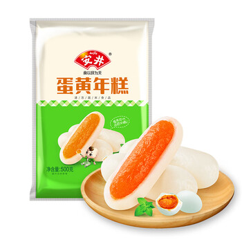 Anjoy 安井 蛋黄年糕 500g 咸蛋黄夹心年糕条 辣炒部队火锅 冷冻速食食材食品类商品-全利兔-实时优惠快报