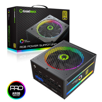 游戏帝国（GAMEMAX）国货精品 RGB1050国际版 全模块化模组80金牌 额定1050W神光同步支持十二代CPU/3090显卡