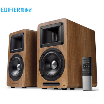 漫步者（EDIFIER）AIRPULSE A80 书架式有源音箱 蓝牙音箱 客厅音响 电视音响 胡桃木 