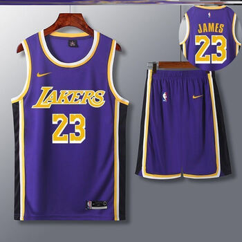 尼克杨球衣湖人队0号复古城市版6号杨少侠常规款热压篮球服套装 湖人