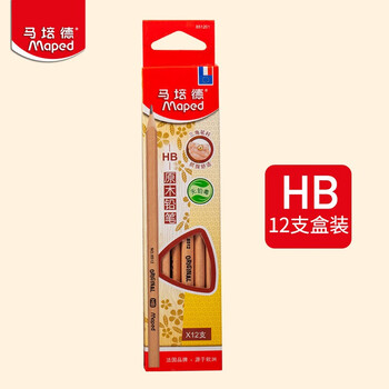 Maped 马培德 851201 原木三角铅笔 HB 12支装数码类商品-全利兔-实时优惠快报