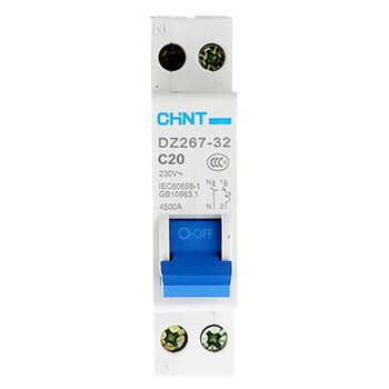 正泰（CHNT）DZ267-32-1PN-C20 空气开关 断路器 家用空开 双线 家用短路保护器 1PN 20A