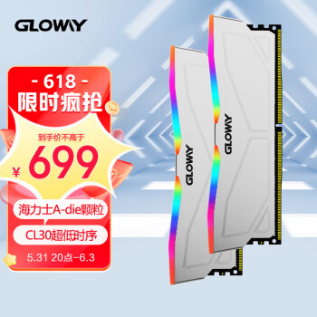 光威（Gloway）32GB(16Gx2)套装 DDR5 6000频率 台式机内存条 深渊RGB系列-银色 海力士A-die CL30