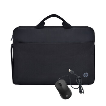 惠普(HP)15.6英寸笔记本电脑单肩有线包鼠套装 时尚商务手提电脑包单肩包公文包鼠套装