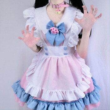 cosplay可爱服装,兰cosplay 【棠曹】女仆装粉蓝色可爱cos萝莉洛丽塔连衣裙子lolita套装学生服装
