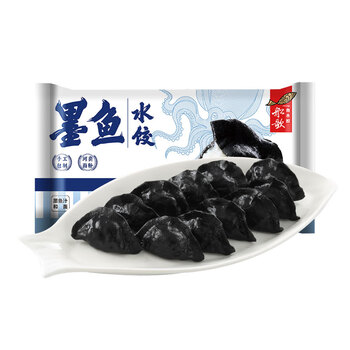 船歌鱼水饺 墨鱼水饺 460g/袋 24只（早餐夜宵 海鲜速冻蒸煎饺子 生鲜速食）