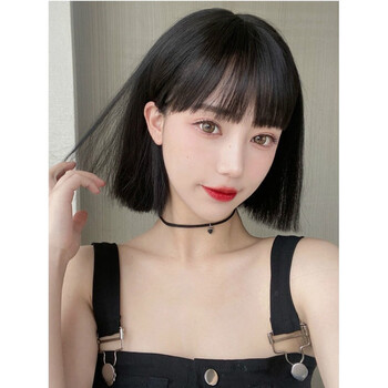 唐妮假发女短发帅气全头逼真假发套圆脸漫画刘海自然短碎发减龄波波头