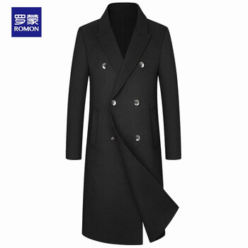 罗蒙双面呢大衣双排扣