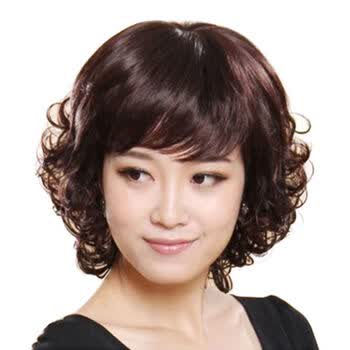 中老年假发真发送妈妈中年女士短卷发自然蓬松逼真仿真带圆顶头皮 深