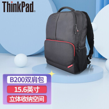 联想 ThinkPad 笔记本电脑双肩包电脑包背包多功能大容量商务旅行 黑色 B200双肩包
