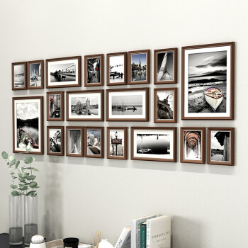 家庭装修照片墙 客厅实木照片墙装饰相框墙挂墙创意个性组合卧室相片