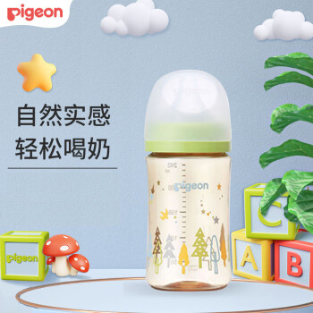 贝亲（Pigeon）进口PPSU奶瓶3代新生儿 母乳质感宽口径 大树自带M号 240ml