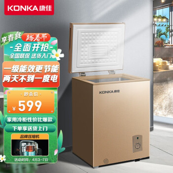 康佳（KONKA）40升单门小冰柜 冷藏冷冻 节能单温家用母乳小冰箱 一级能效卧式迷你小型冷柜 BD/BC-40DTH