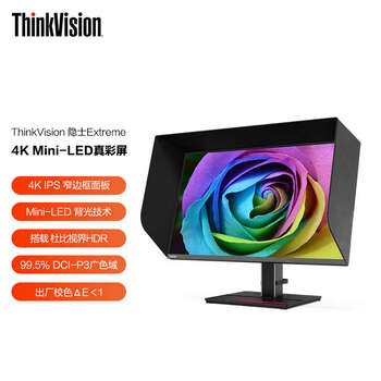 联想（ThinkVision）隐士Extreme 27英寸 4K Mini-LED Type-C 100W反向充电 HDR1000  旋转升降电脑显示器