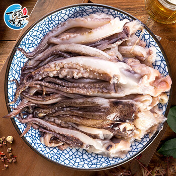 一虾一世界新鲜冷冻大号三去鱿鱼头 鱿鱼爪鱿鱼须生鲜火锅烧烤食材海鲜水产 鱿鱼须500g