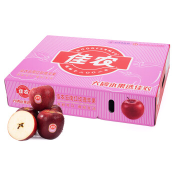 佳农 云南昭通红玫瑰苹果 净重2.3kg起 丑苹果12-15粒礼盒装 新鲜水果