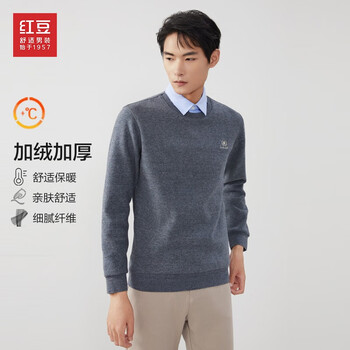 红豆男装 针织衫毛衣男假两件商务休闲舒适弹力套头打底衫服饰鞋包类商品-全利兔-实时优惠快报