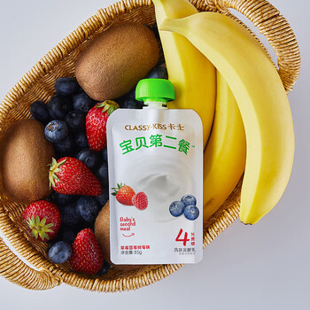 卡士 宝贝第二餐酸奶（单袋85g）风味发酵乳 草莓蓝莓树莓味4%蔗糖*12袋食品类商品-全利兔-实时优惠快报