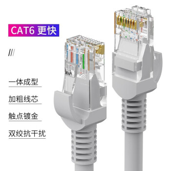 友博士（UFBOSS） 六类非屏蔽网线 高速宽带线 cat6千兆 家用网络连接线 灰色 浅灰色 20米