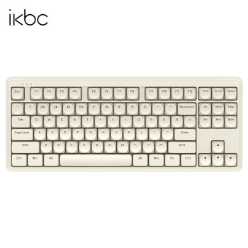 ikbc奶糖S300无线键盘机械键盘无线笔记本键盘87键蓝牙键盘粉色机械键盘自营办公矮轴超薄PBT S300牛乳浅咖无线2.4g+蓝牙5.0双模红轴