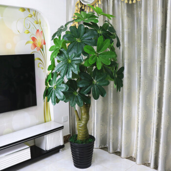 假树发财树仿真植物落地盆栽大型客厅盆景假花塑料花装饰仿真绿植 1.