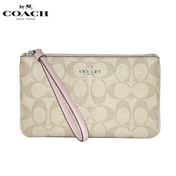 coach蔻驰女包女士钱包经典logo花纹女士手拿包手腕包硬币零钱包钥匙