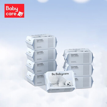 babycare 宝宝小熊绵柔巾 80抽*8包全利兔-实时优惠快报