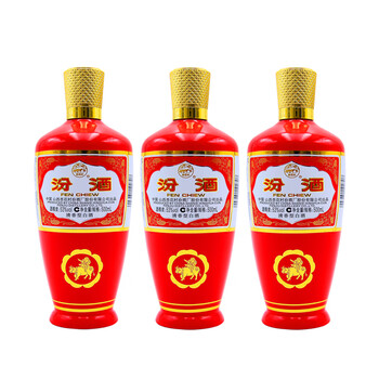 会员专享：汾酒 杏花村 炙热红 出口型 53%vol 清香型白酒 500ml*3瓶食品类商品-全利兔-实时优惠快报