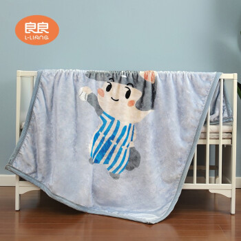 良良(liangliang)婴儿毛毯儿童被子幼儿园被子宝宝午睡云毯棒球手小熊110*140cm