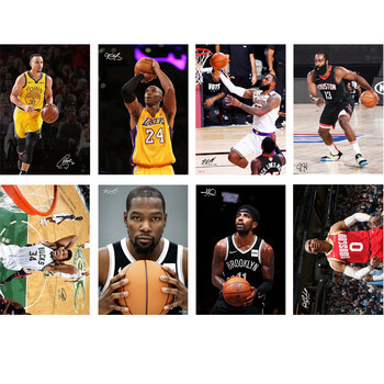 2021新品科比海报贴纸墙贴宿舍写真nba球星海报周边墙壁纸16寸nba8人
